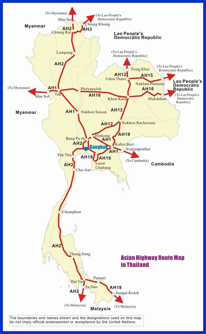 Thailand ASEAN Highway Routes